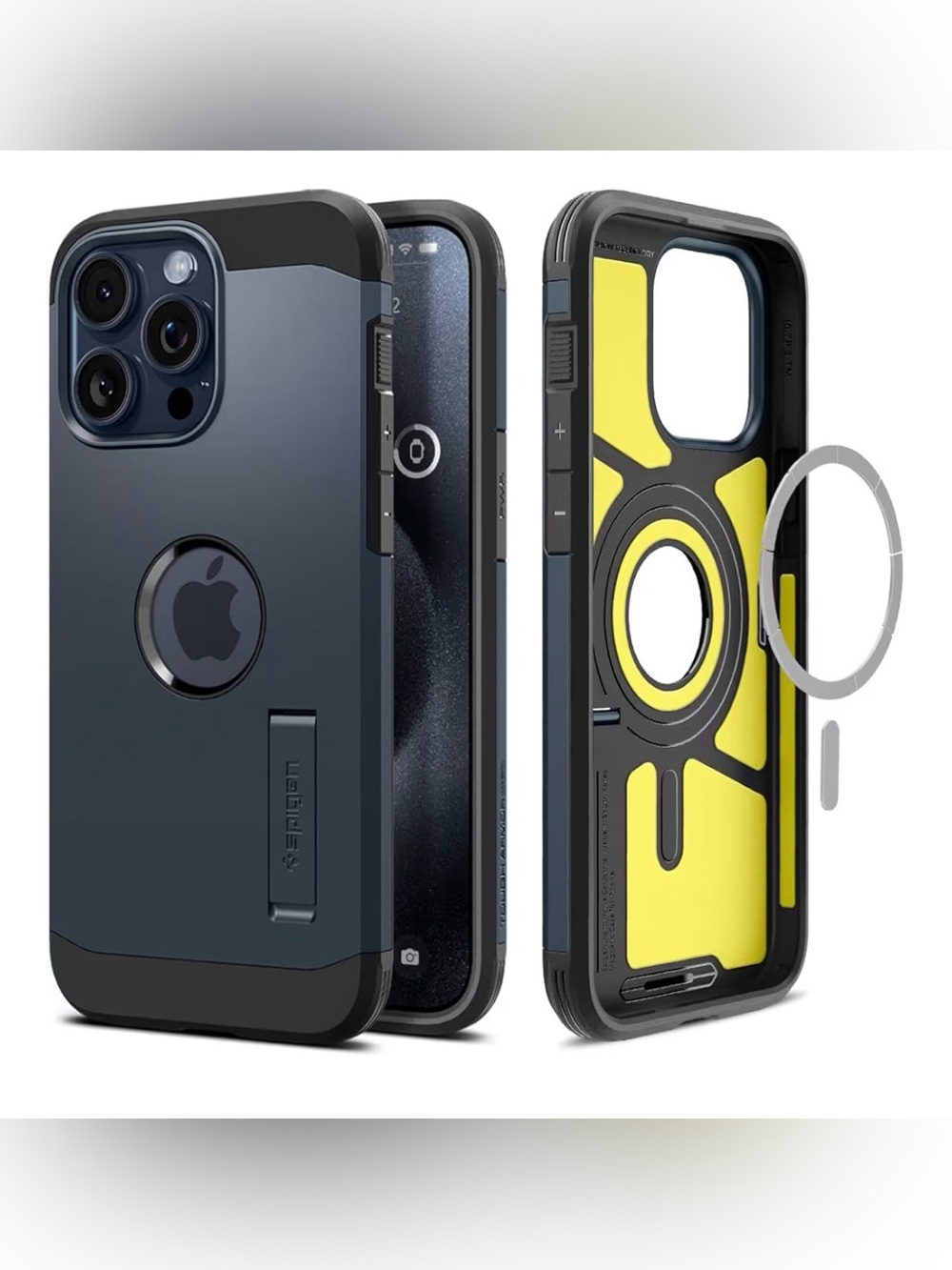 Spigen Tough Armor MagFit Black iPhone 15 Pro Max Case Kickstand MagSafe NWT